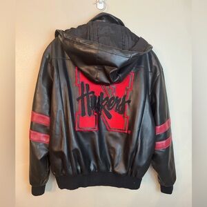 Men’s Varsity Excelled Nebraska Huskers Faux Leather Jacket XL